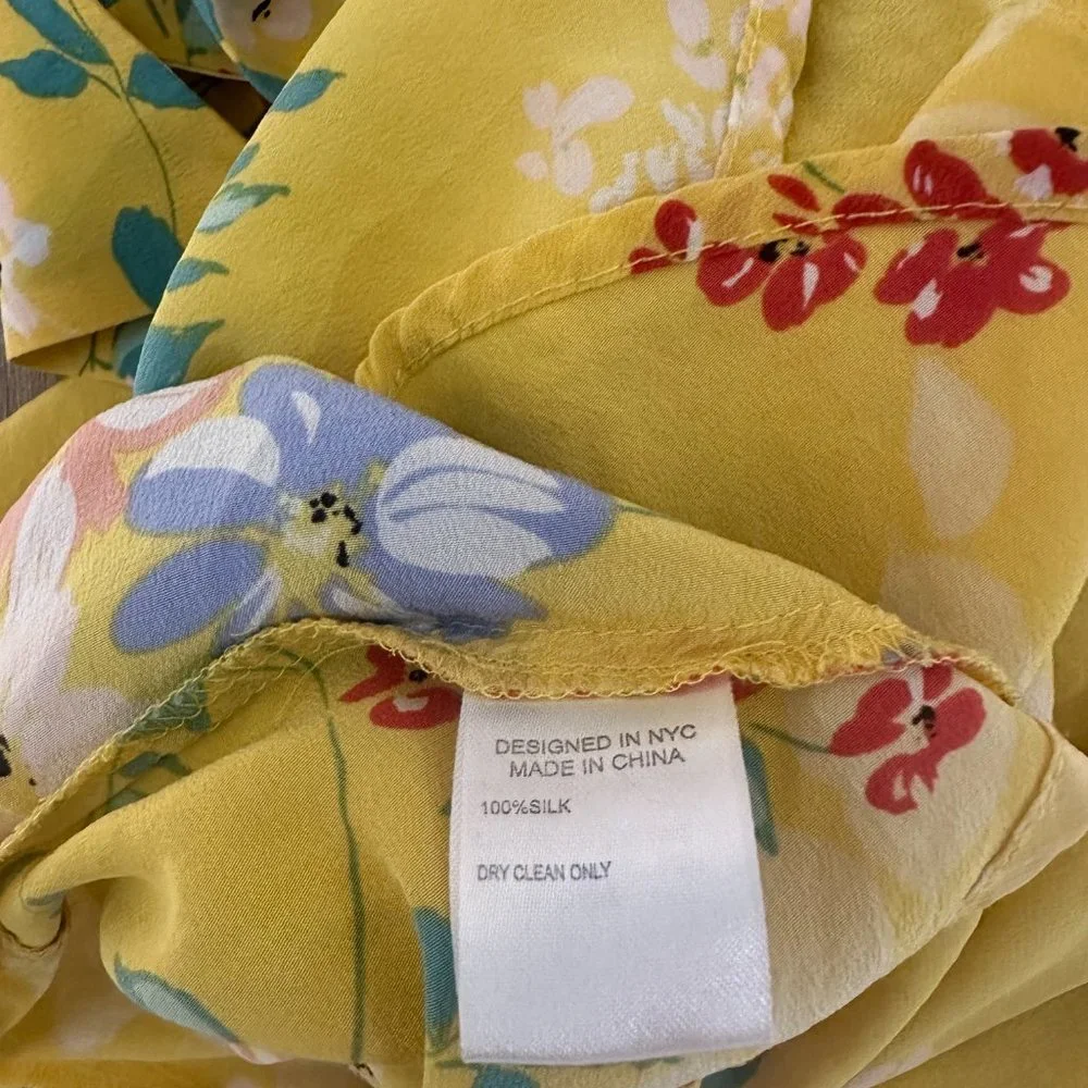 Anthropologie Yumi Kim Silk Yellow Top